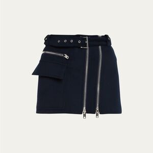 A.L.C. Navy Blue Wool Zippered Women's Skirt (size 2)